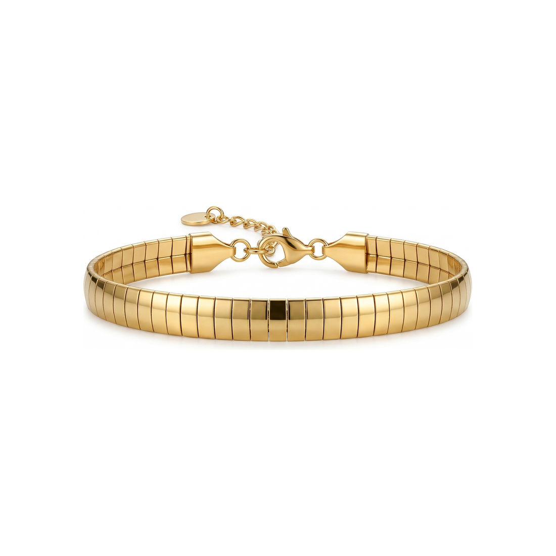 Tali Wide Flat Box Chain Bracelet - HyraMode Gold Jewelry