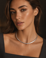 Tolu Textured Omega Layering Chain Necklace 6MM
