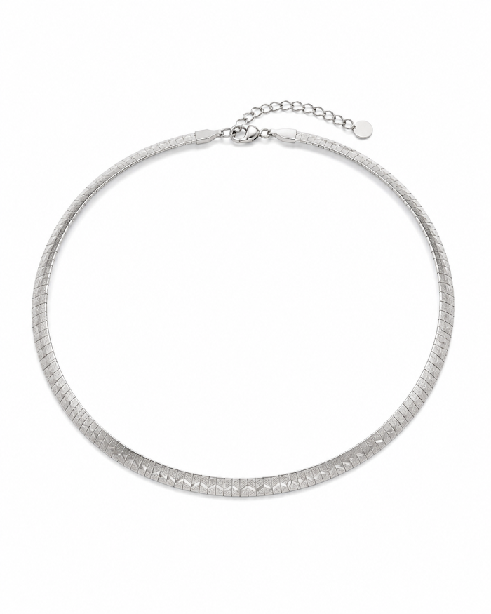 Tolu Textured Omega Layering Chain Necklace 6MM