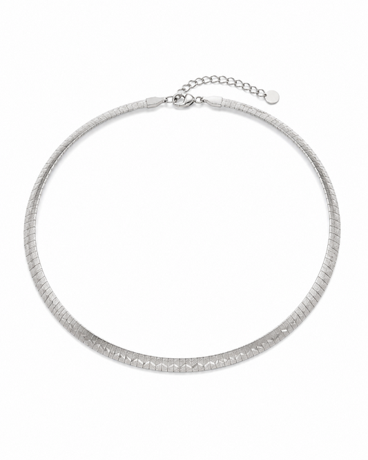 Tolu Textured Omega Layering Chain Necklace 6MM