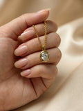 Vela Oval CZ Pendant Necklace hypoallergenic necklace by HyraMode