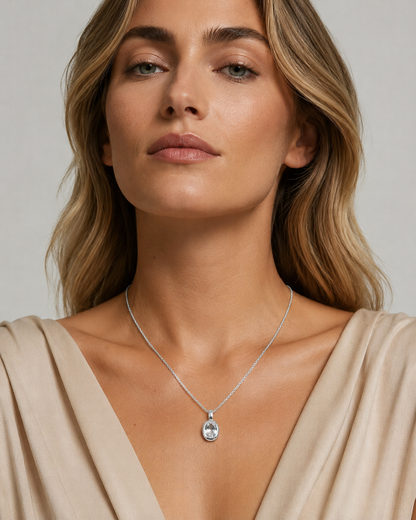 Vela Oval Pendant Necklace