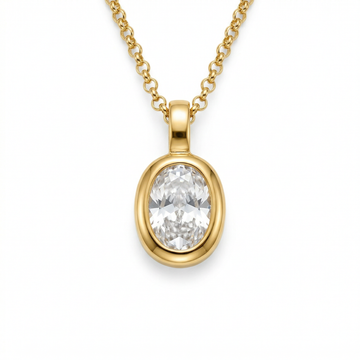 Vela Oval CZ Pendant Necklace hypoallergenic necklace by HyraMode