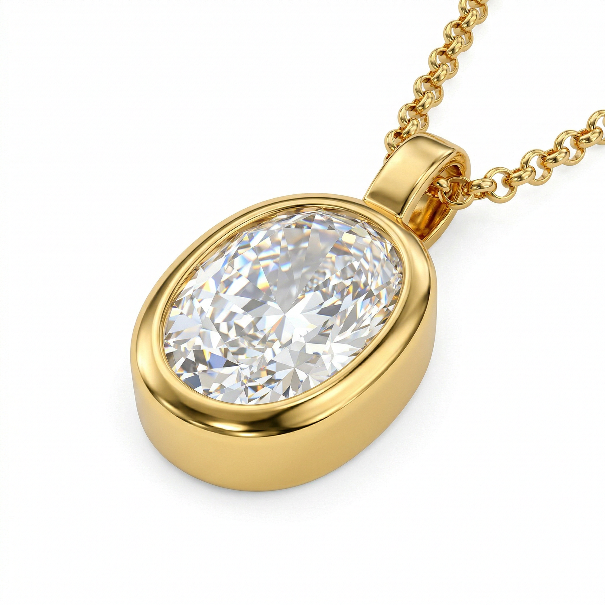 Vela Oval CZ Pendant Necklace hypoallergenic necklace by HyraMode