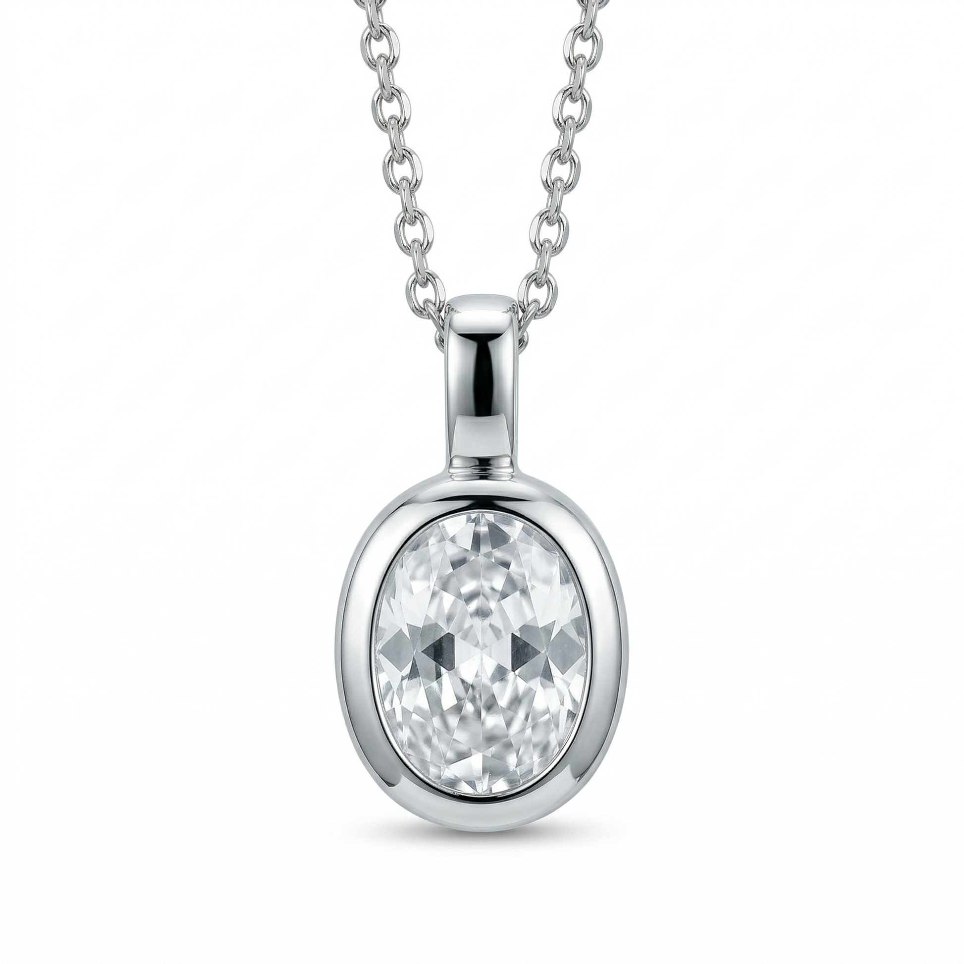 Vela Oval CZ Pendant Necklace hypoallergenic necklace by HyraMode