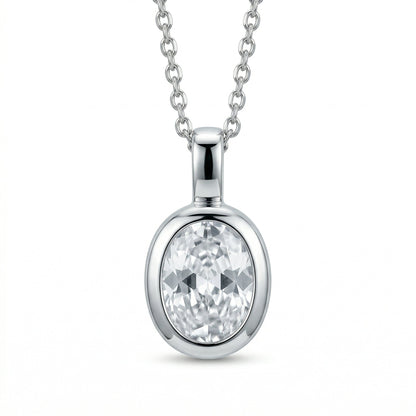 Vela Oval CZ Pendant Necklace hypoallergenic necklace by HyraMode