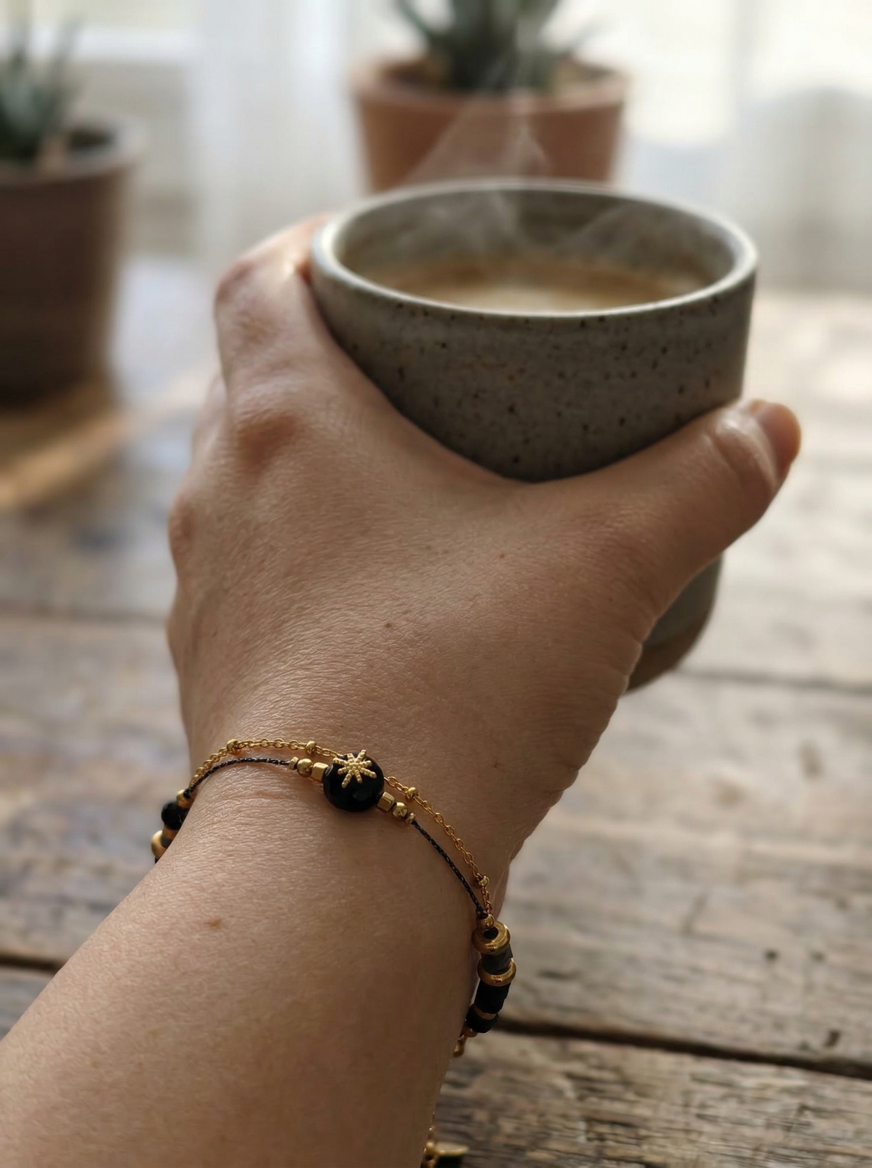 Zeno Mixed Bead Star Charm Bracelet - View 4 - HyraMode