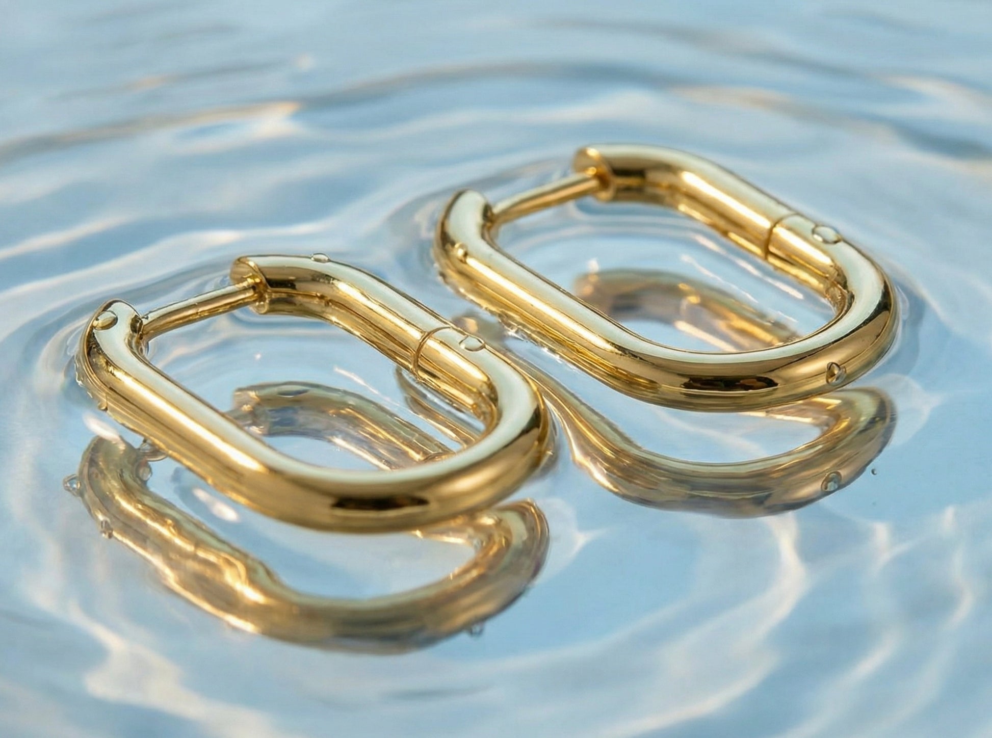 Hex Square Huggie Earrings hypoallergenic earrings by HyraMode