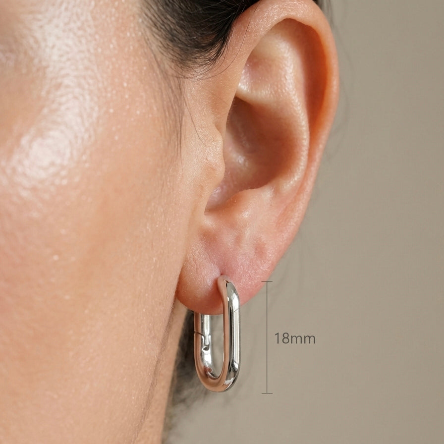 Hex Square Huggie Earrings hypoallergenic earrings by HyraMode