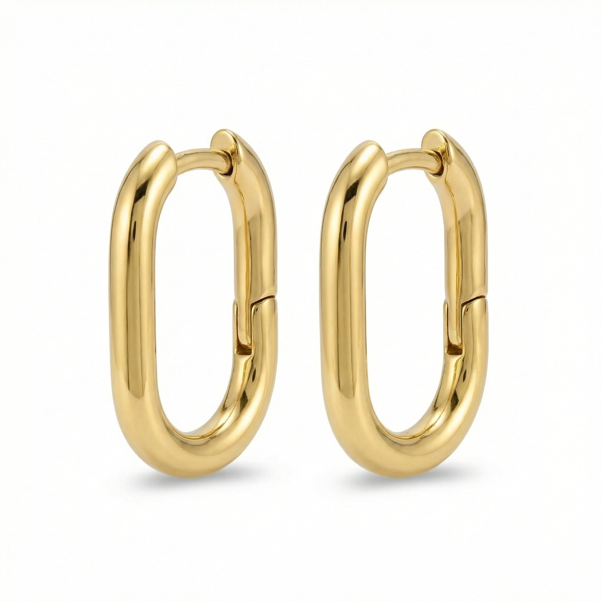 Hex Square Huggie Earrings hypoallergenic earrings by HyraMode