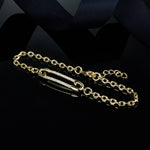 Luna Dainty Safety Pin Chain Bracelet