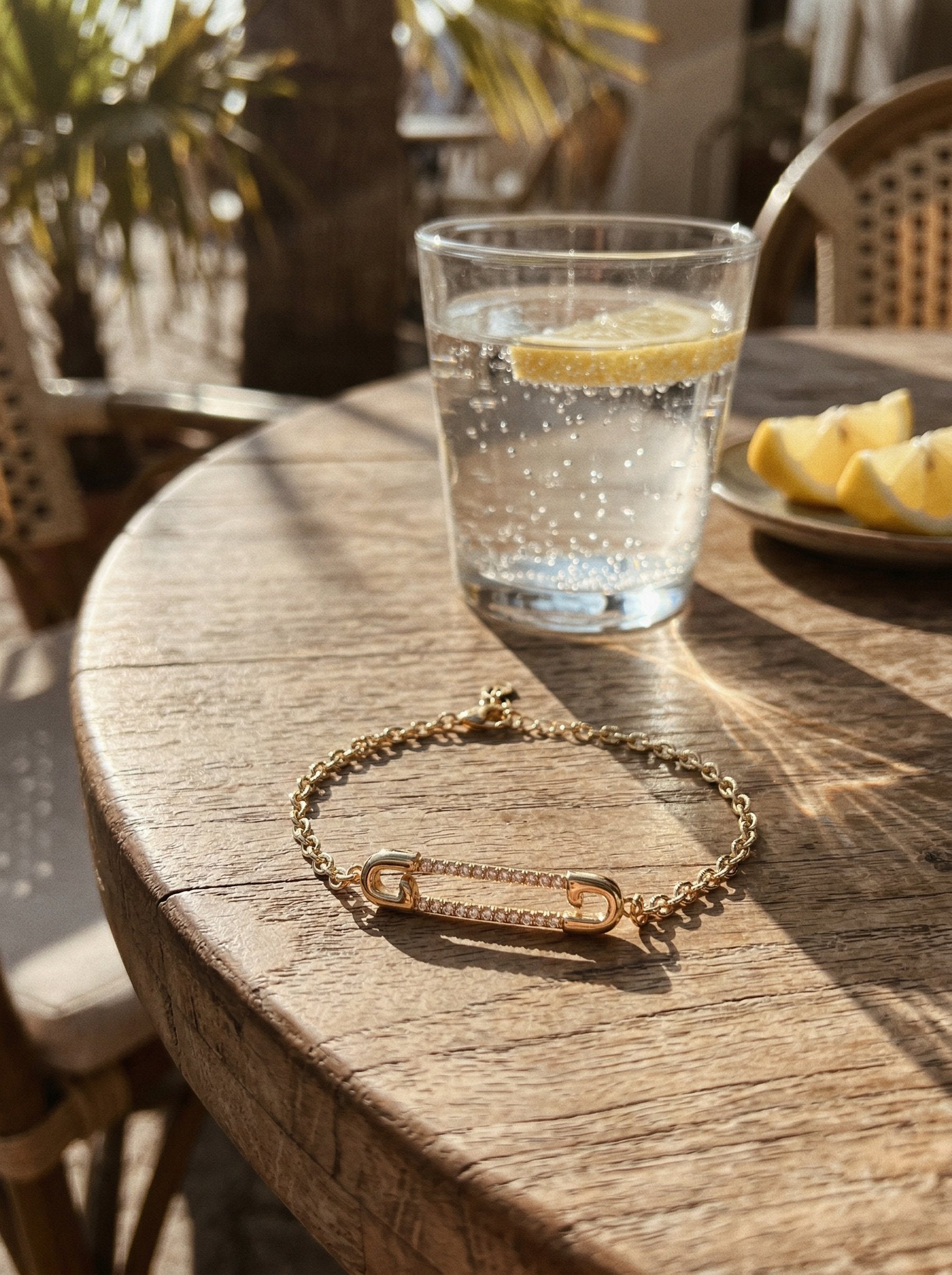 Luna Dainty Safety Pin Chain Bracelet hypoallergenic bracelet by HyraMode