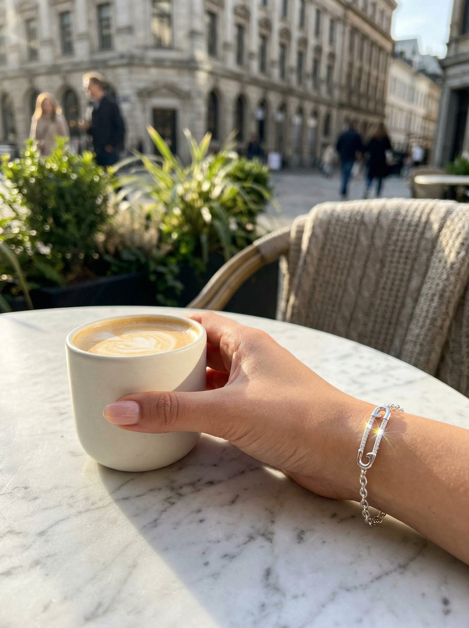 Luna Dainty Safety Pin Chain Bracelet hypoallergenic bracelet by HyraMode