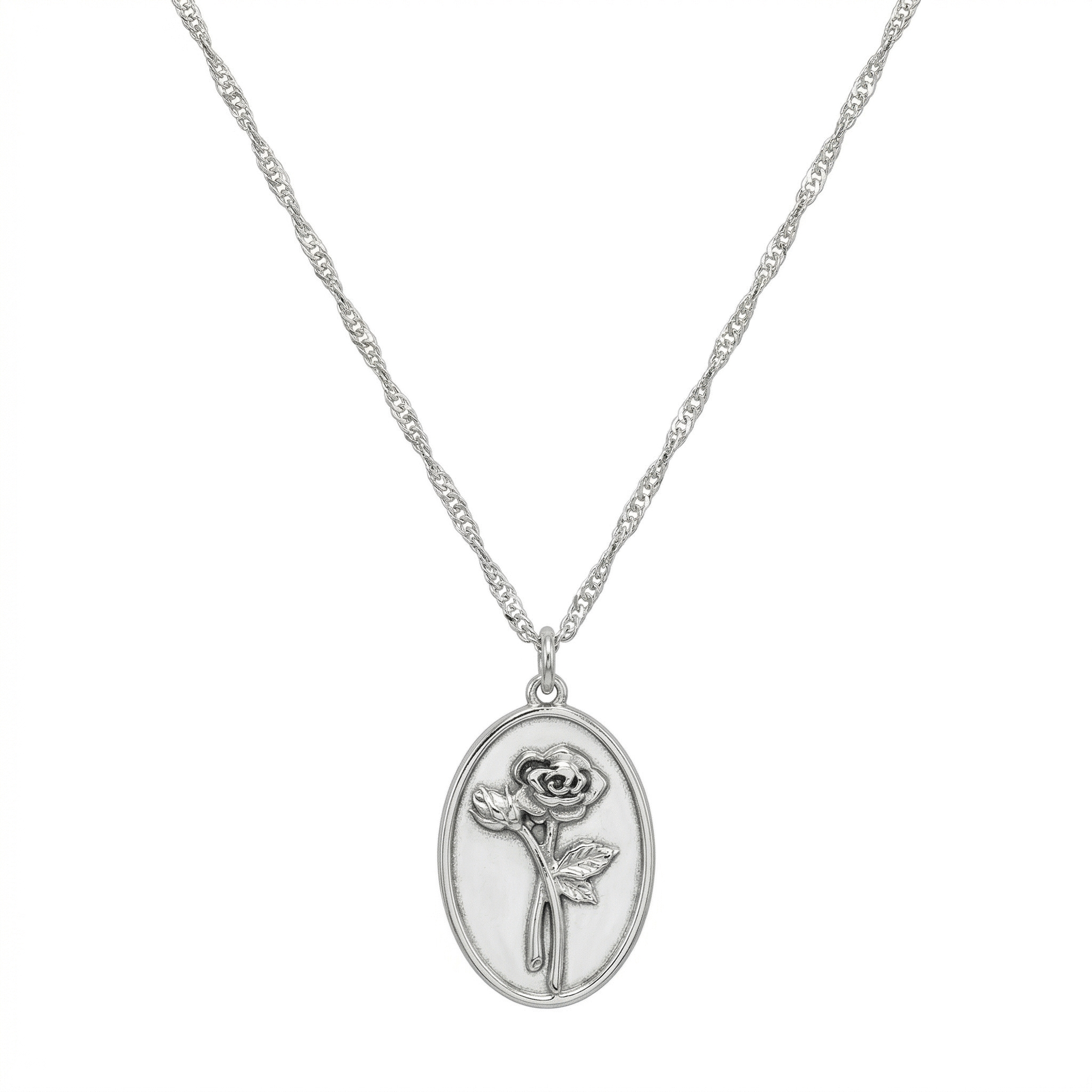 Rosa Rose Coin Pendant Necklace hypoallergenic necklace by HyraMode