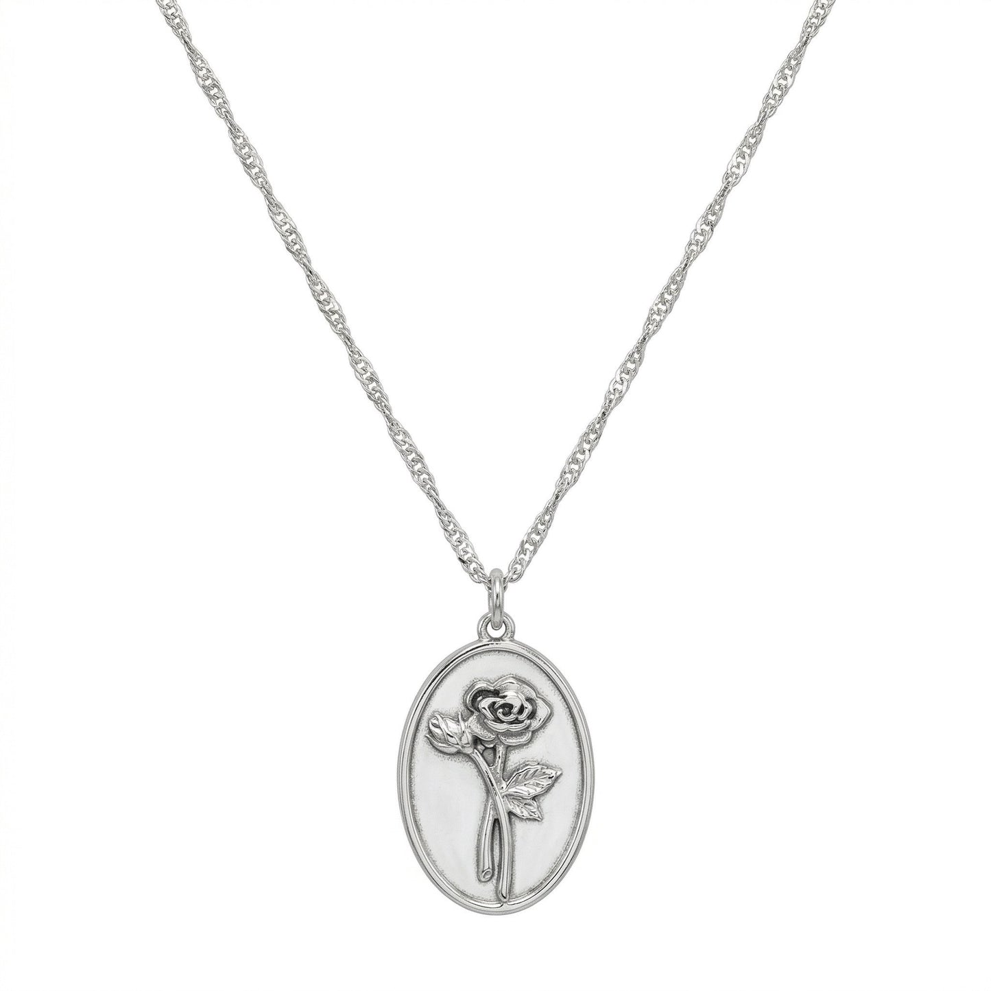Rosa Rose Coin Pendant Necklace hypoallergenic necklace by HyraMode