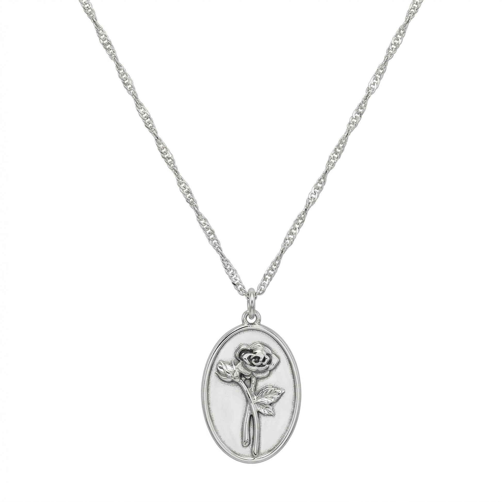 Rosa Rose Coin Pendant Necklace hypoallergenic necklace by HyraMode