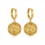 Sol Floral Charm Drop Angle Hoop Earrings