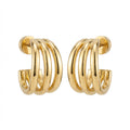 Tria Triple Hoop Huggie Earrings hypoallergenic earrings by HyraMode