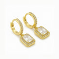 Zela Huggie Crystal Drop Earrings hypoallergenic earrings by HyraMode